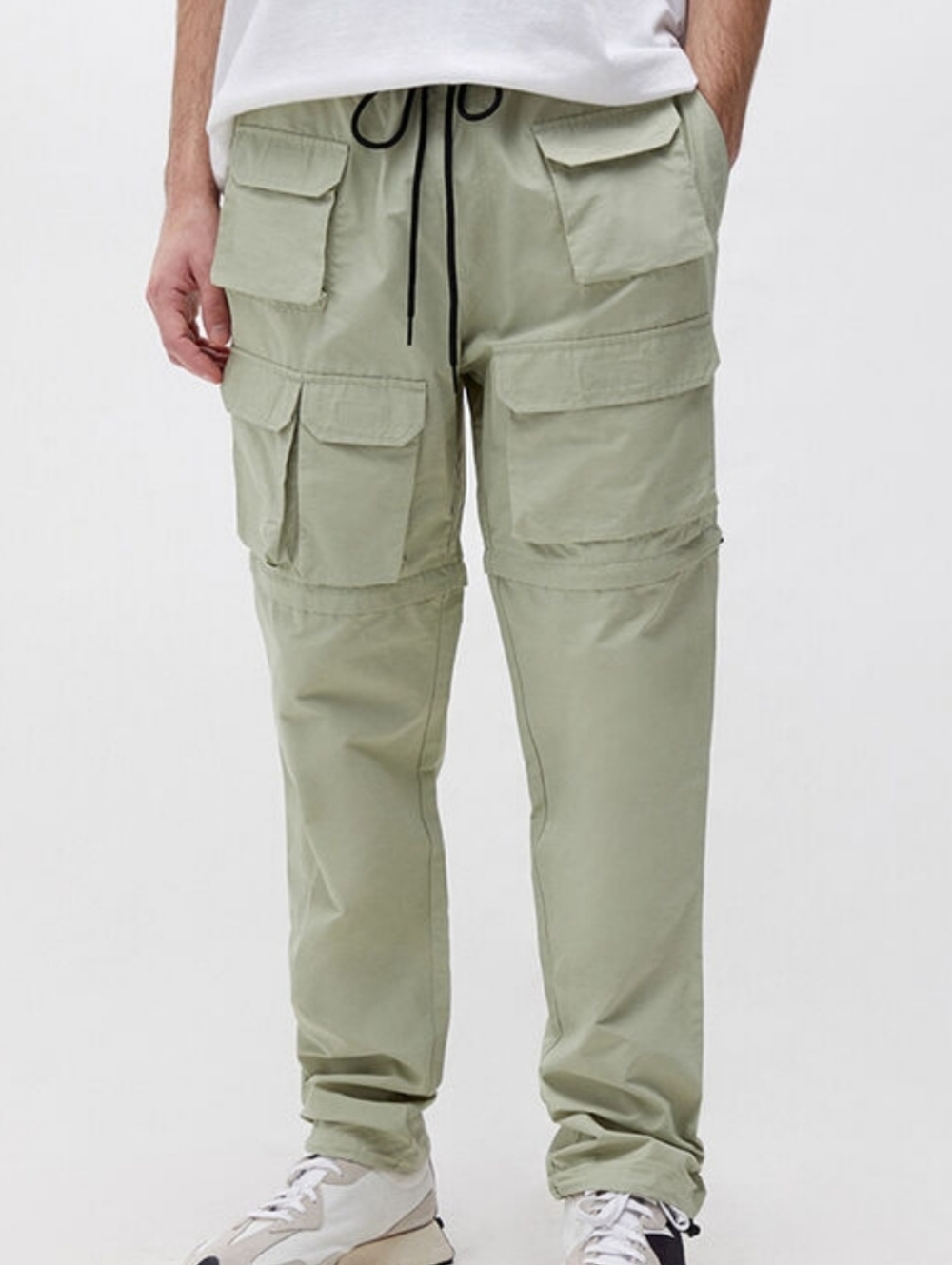 Pacsun Men's Cargo Pants with Drawstring Waist - Sage Green M